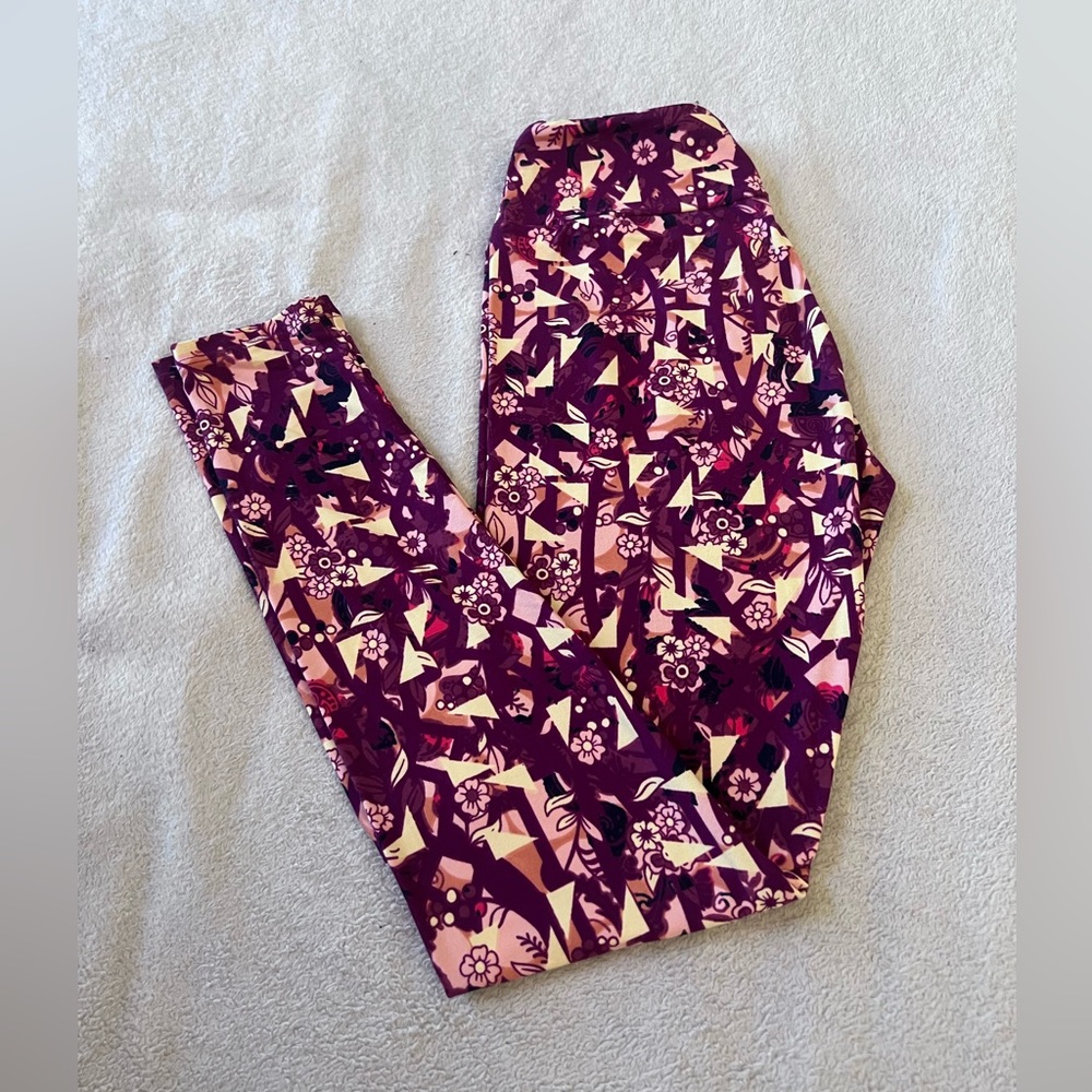 Purple and Yellow Pattern Leggings